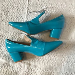 Baby blue loafer heels